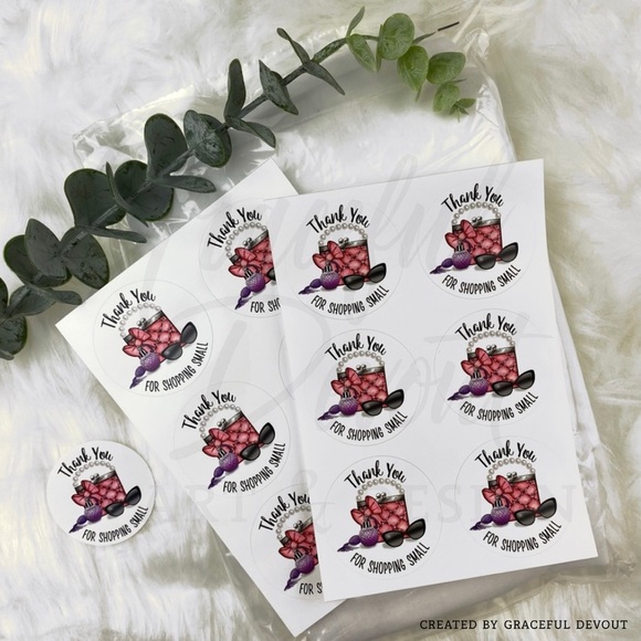 Thank You For Shopping Small - 2" (inches) Round Sticker (96ct.) - Picture 5 of 5